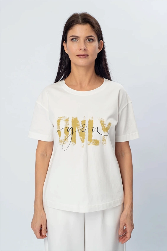 Футболка женская 4034.XE Печать оптом от производителя Ledinika